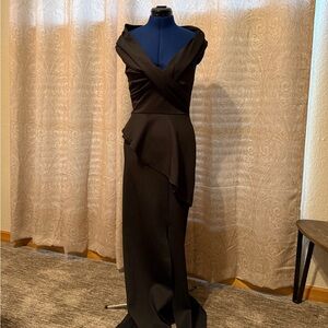 Chic Off-Shoulder Black Gown